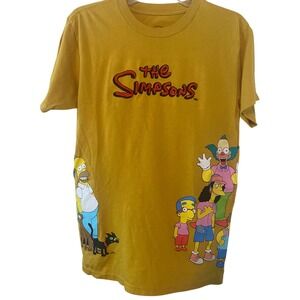 The Simpsons Embroidered Graphic Print T-Shirt Cartoon Character Tee Medium NWoT